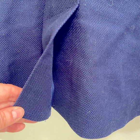 LILLY PULITZER Military Cropped Blazer Band Jacket Linen Cotton Navy Blue Career - Picture 7 of 16